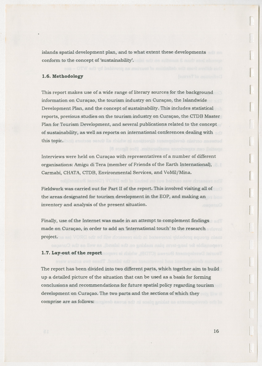 An Evaluation of the Spatial Distribution of Tourism Developments on Curcacao, as seen in the light of the Islandwide Development Plan - New Page