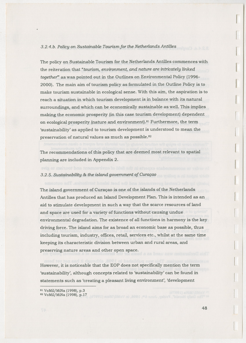 An Evaluation of the Spatial Distribution of Tourism Developments on Curcacao, as seen in the light of the Islandwide Development Plan - New Page