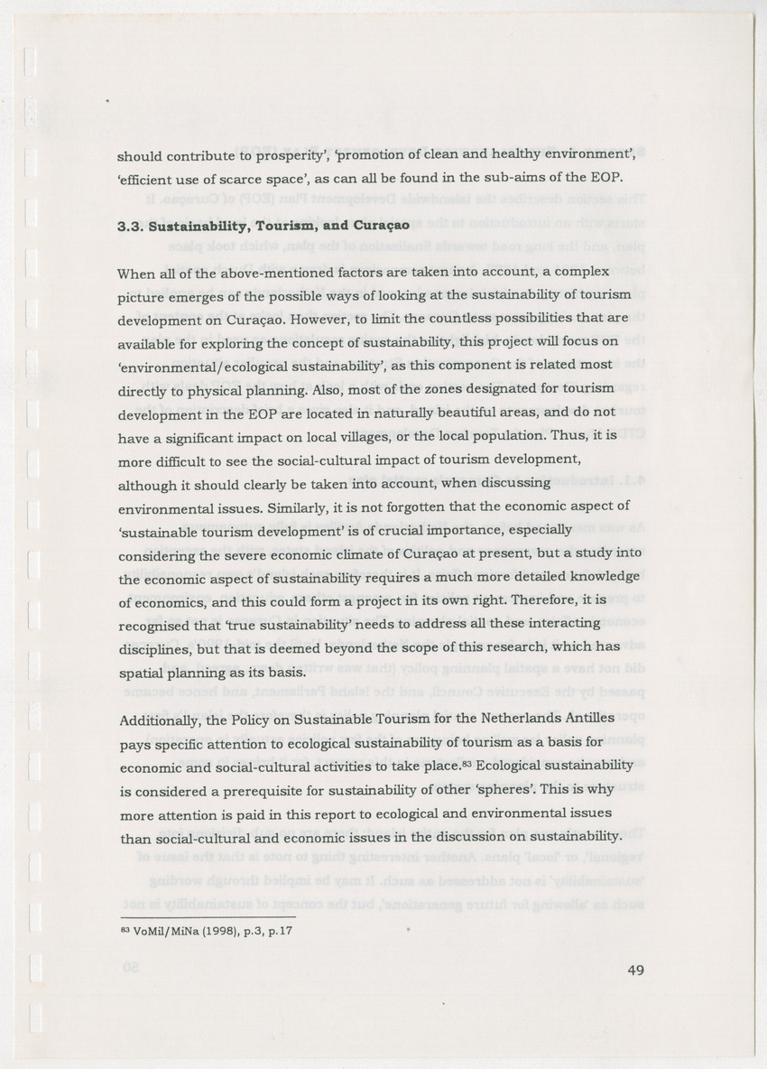 An Evaluation of the Spatial Distribution of Tourism Developments on Curcacao, as seen in the light of the Islandwide Development Plan - New Page