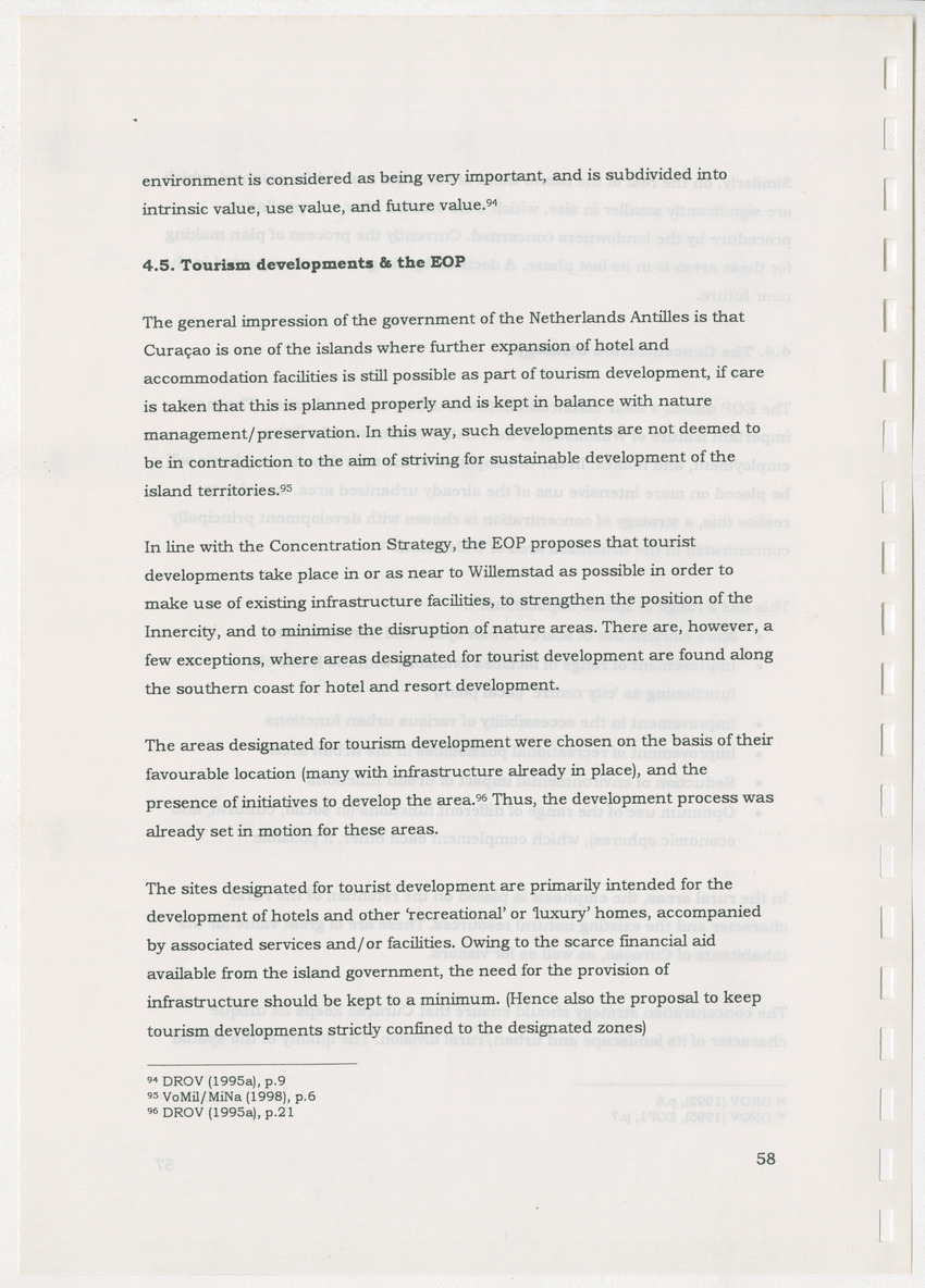 An Evaluation of the Spatial Distribution of Tourism Developments on Curcacao, as seen in the light of the Islandwide Development Plan - New Page