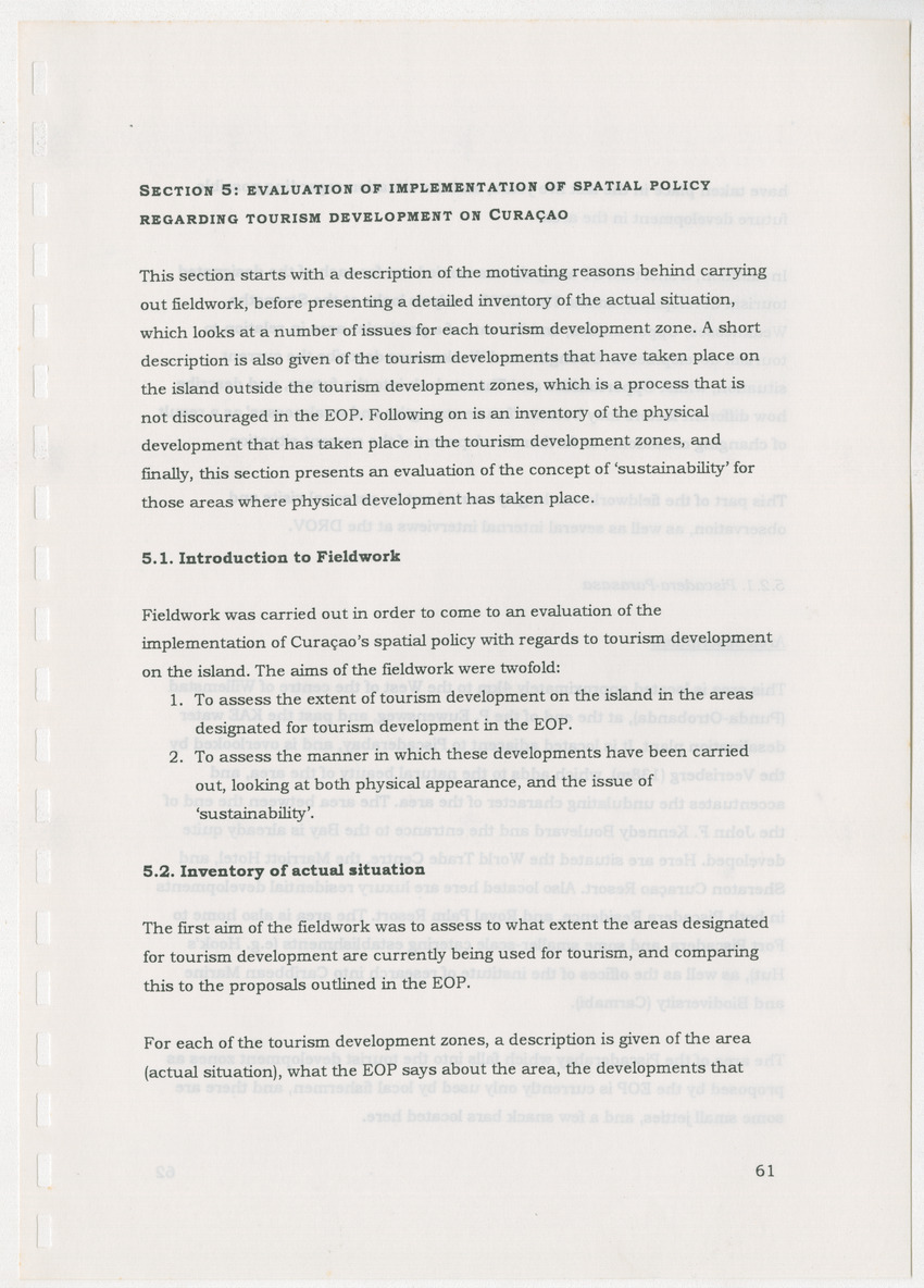An Evaluation of the Spatial Distribution of Tourism Developments on Curcacao, as seen in the light of the Islandwide Development Plan - New Page