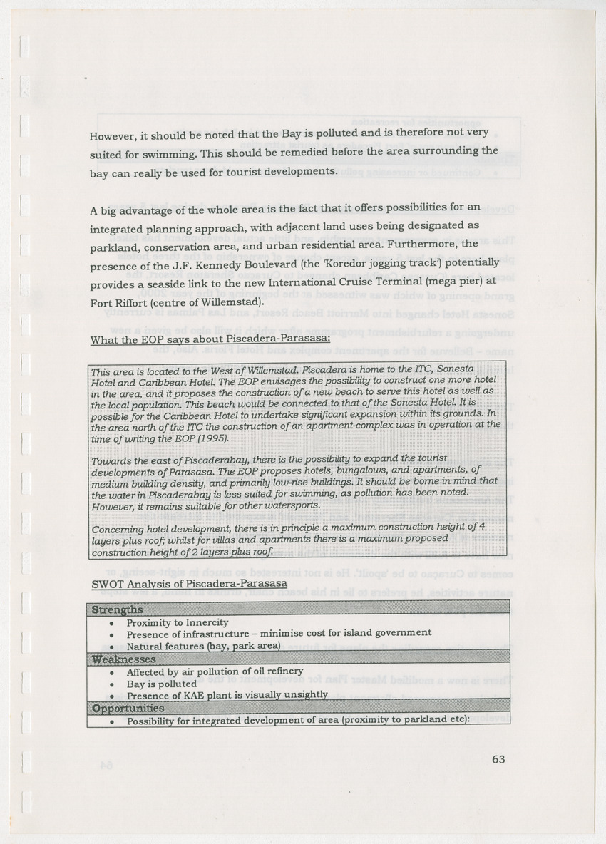 An Evaluation of the Spatial Distribution of Tourism Developments on Curcacao, as seen in the light of the Islandwide Development Plan - New Page