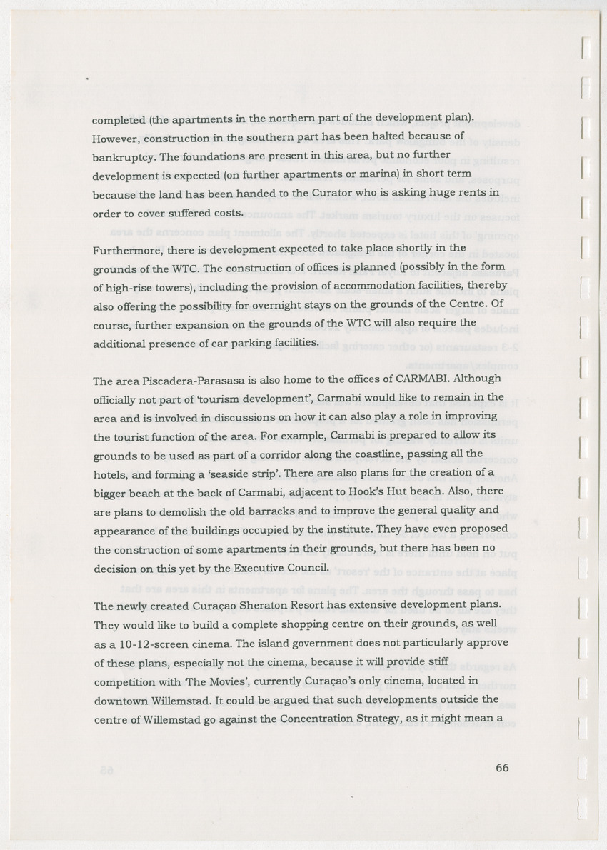 An Evaluation of the Spatial Distribution of Tourism Developments on Curcacao, as seen in the light of the Islandwide Development Plan - New Page