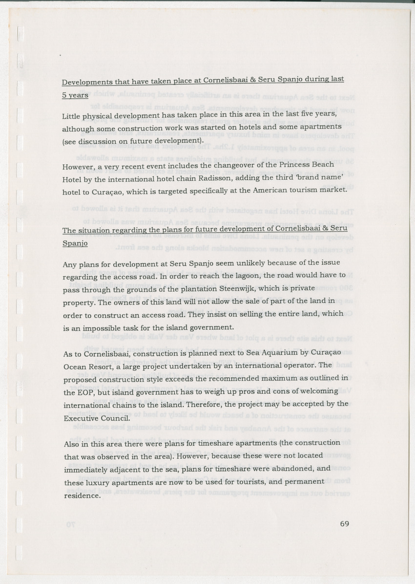 An Evaluation of the Spatial Distribution of Tourism Developments on Curcacao, as seen in the light of the Islandwide Development Plan - New Page