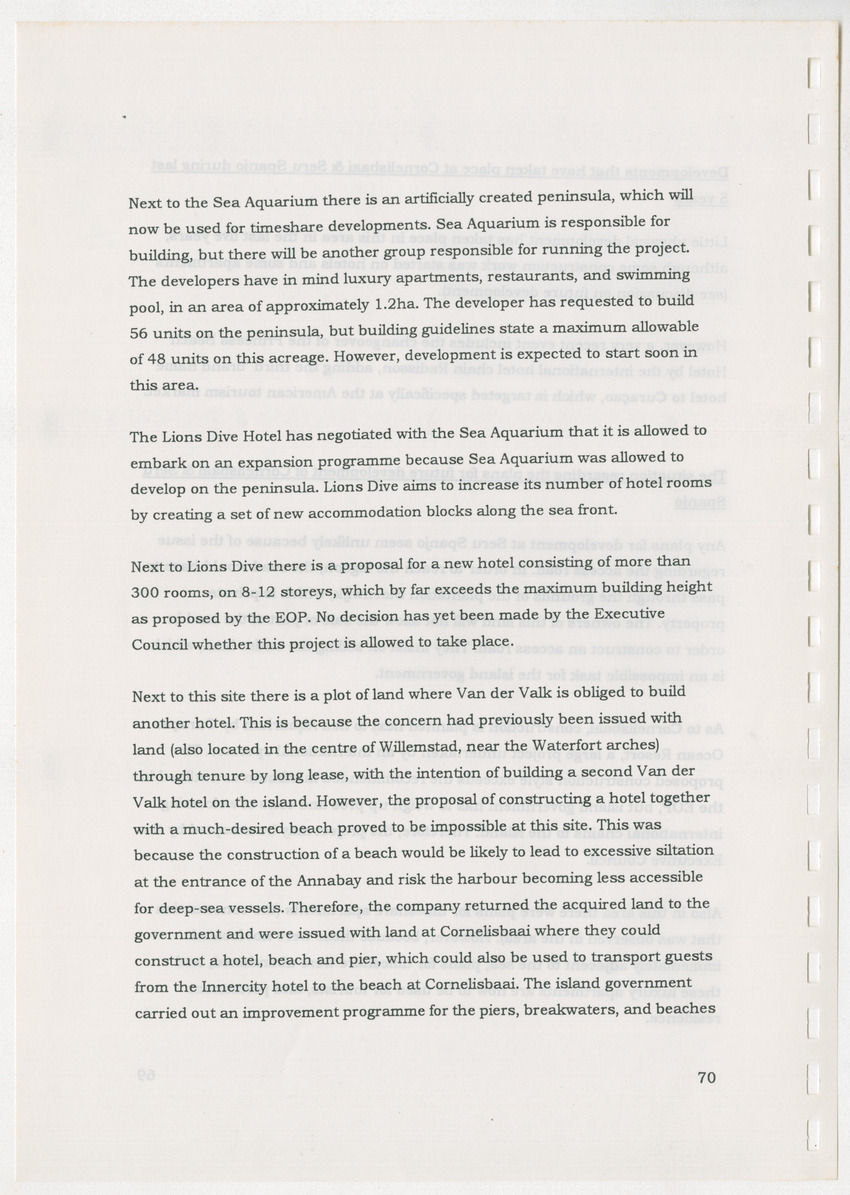 An Evaluation of the Spatial Distribution of Tourism Developments on Curcacao, as seen in the light of the Islandwide Development Plan - New Page