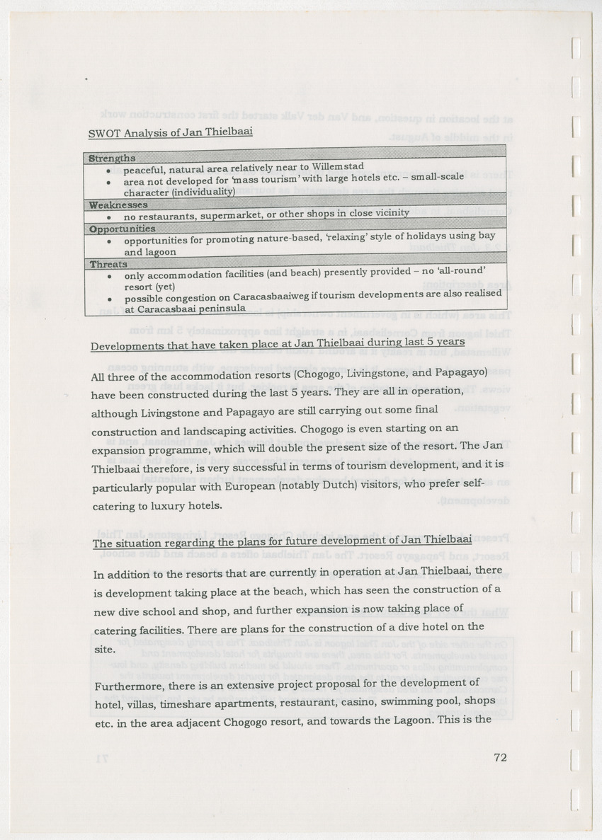 An Evaluation of the Spatial Distribution of Tourism Developments on Curcacao, as seen in the light of the Islandwide Development Plan - New Page