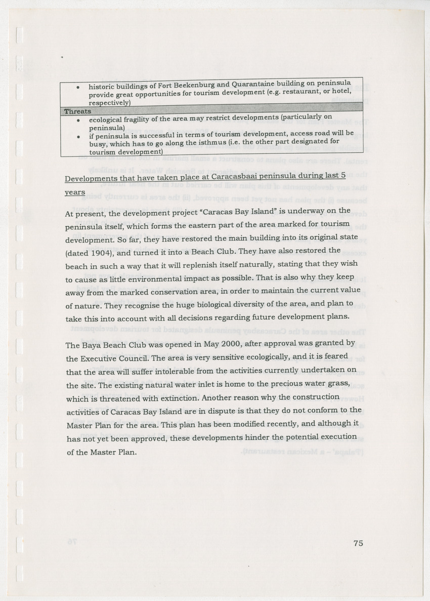 An Evaluation of the Spatial Distribution of Tourism Developments on Curcacao, as seen in the light of the Islandwide Development Plan - New Page