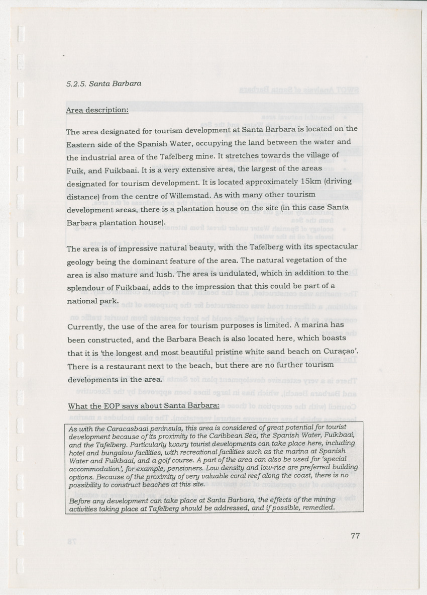 An Evaluation of the Spatial Distribution of Tourism Developments on Curcacao, as seen in the light of the Islandwide Development Plan - New Page