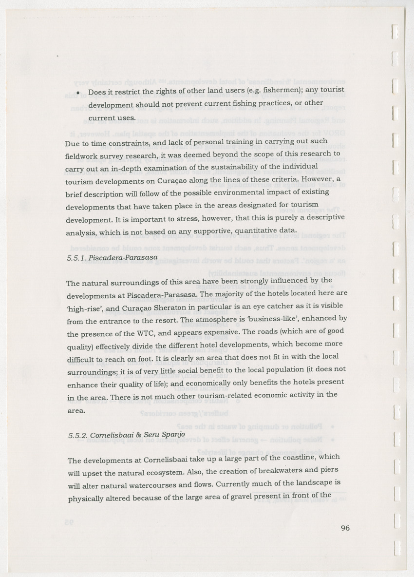 An Evaluation of the Spatial Distribution of Tourism Developments on Curcacao, as seen in the light of the Islandwide Development Plan - New Page