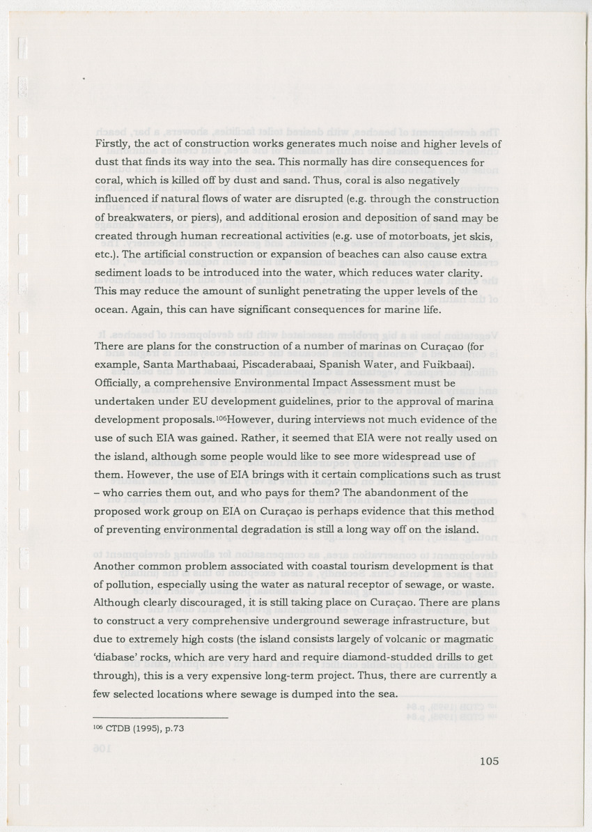 An Evaluation of the Spatial Distribution of Tourism Developments on Curcacao, as seen in the light of the Islandwide Development Plan - 
