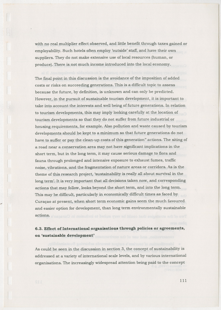 An Evaluation of the Spatial Distribution of Tourism Developments on Curcacao, as seen in the light of the Islandwide Development Plan - 