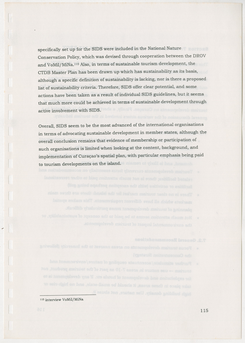 An Evaluation of the Spatial Distribution of Tourism Developments on Curcacao, as seen in the light of the Islandwide Development Plan - 