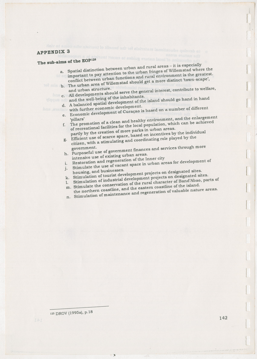An Evaluation of the Spatial Distribution of Tourism Developments on Curcacao, as seen in the light of the Islandwide Development Plan - 