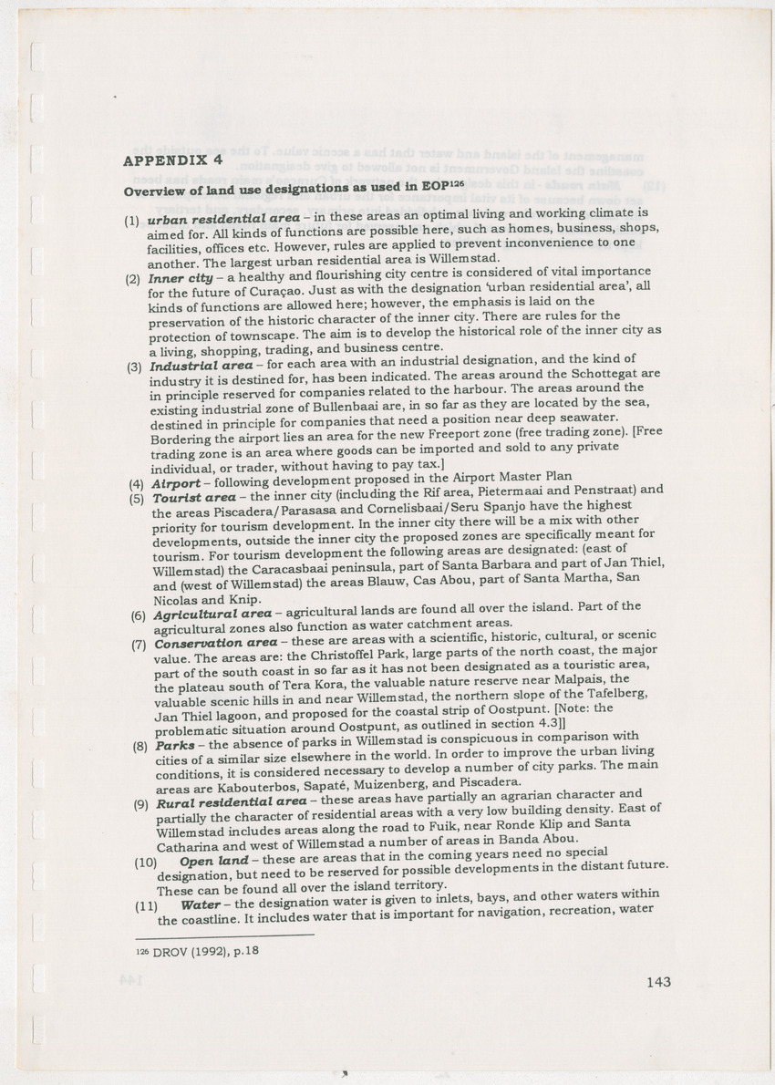 An Evaluation of the Spatial Distribution of Tourism Developments on Curcacao, as seen in the light of the Islandwide Development Plan - 
