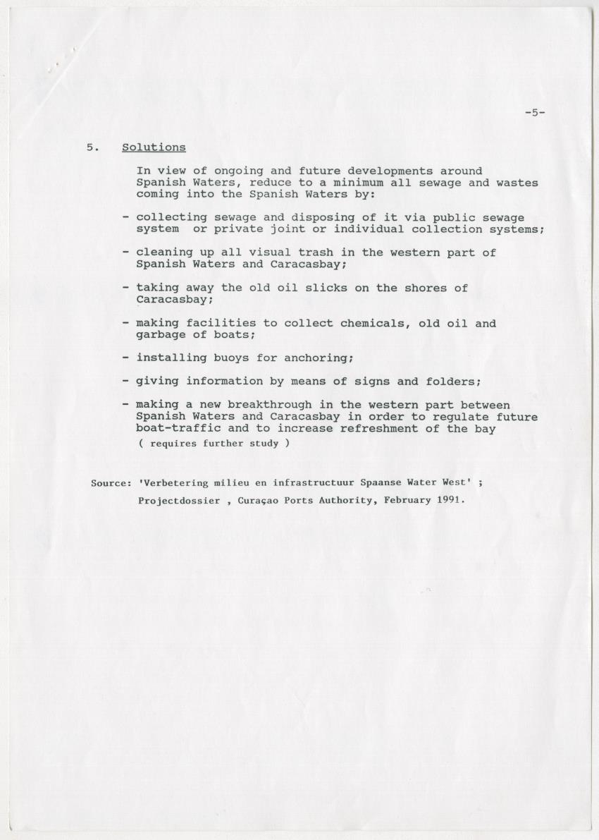 Improvement of the Environment and Infrastructure of Spanish Waters and Caracasbay - New Page