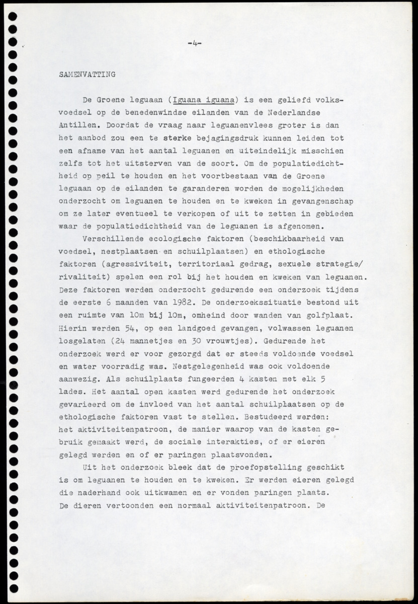 Z Iguana iguana - een gedragsecologisch onderzoek naar de mogelijkheden tot het houden en kweken in gevangenschap van de Groene Leguaan op Curacao (Nederlandse Antillen) - New Page