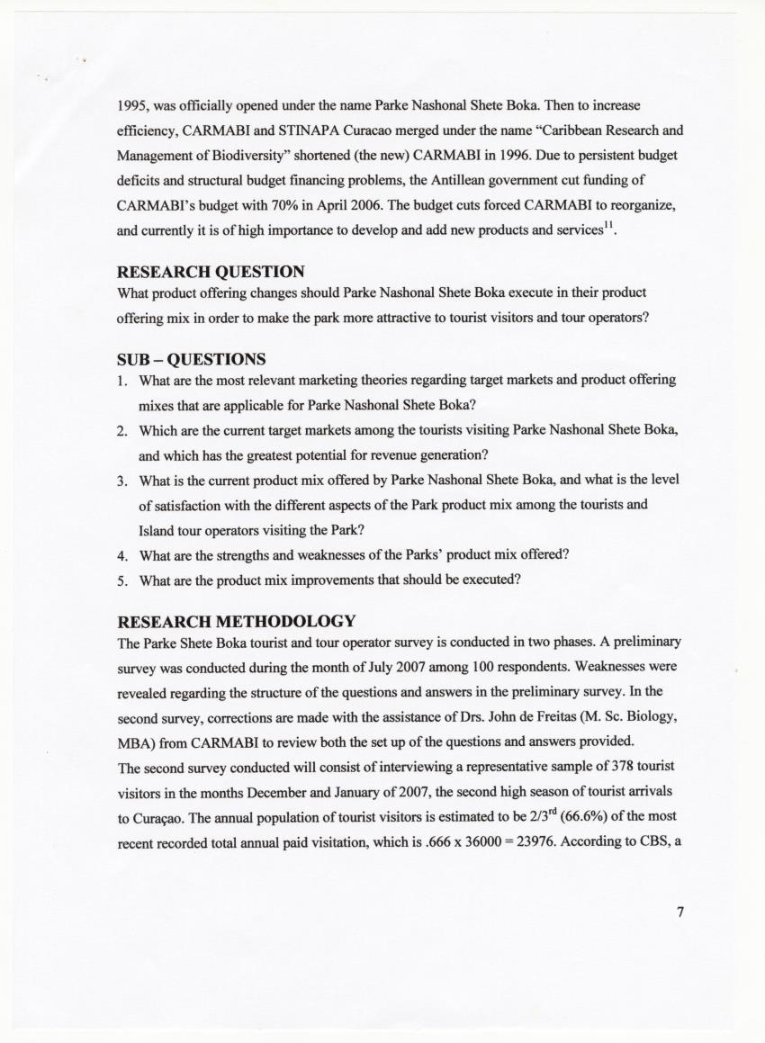 Taking on the Ecotourism challenge: Possible improvements to the Parke Nashonal Shete Boka product offering - New Page