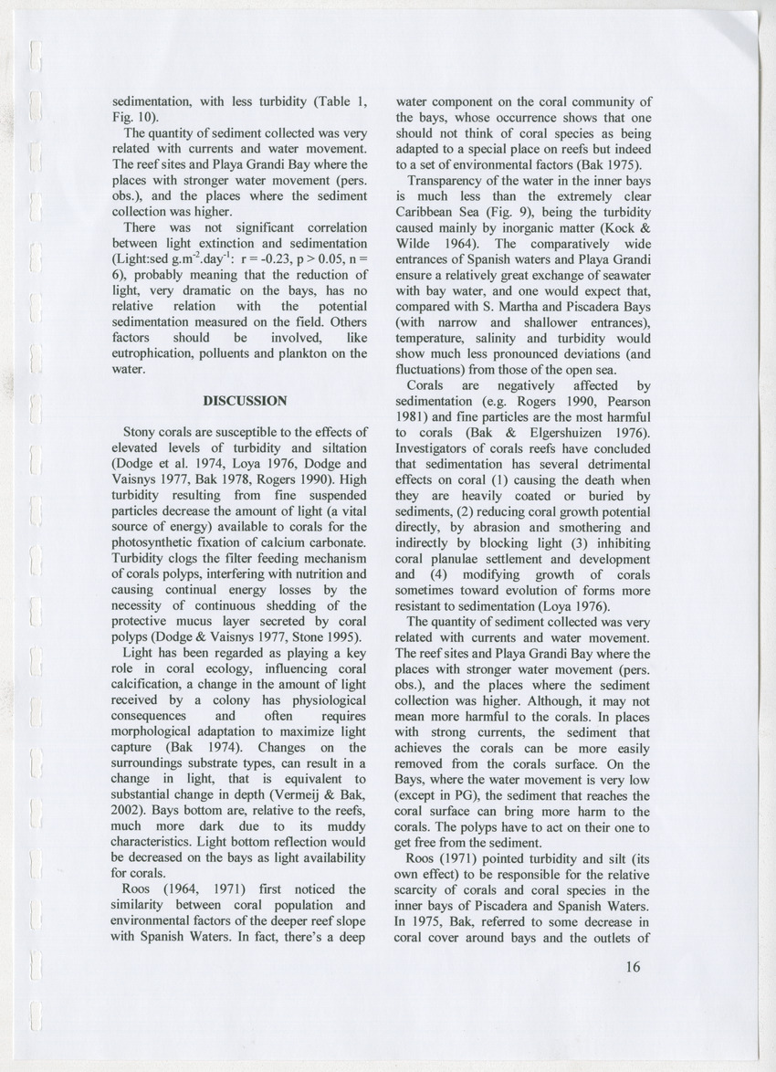 Coral population structure and partial mortality of scleractinian corals: Siderastrea sidera, Colpophyllia natans and Favia fragum. Comparison between inner bays and coral reefs - New Page