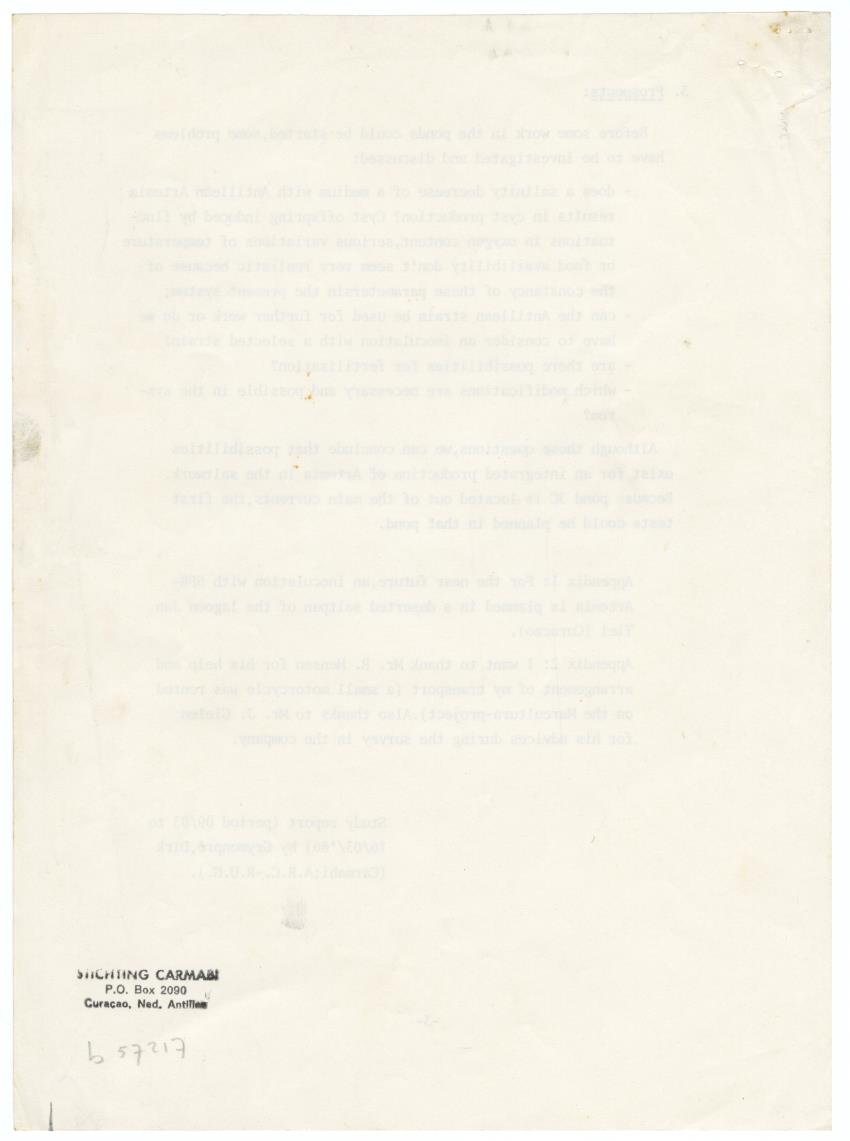 First evaluation of the possibility for an integrated and controlled production of Artemia in the solar salt company AISCO on Bonaire N.A. - New Page