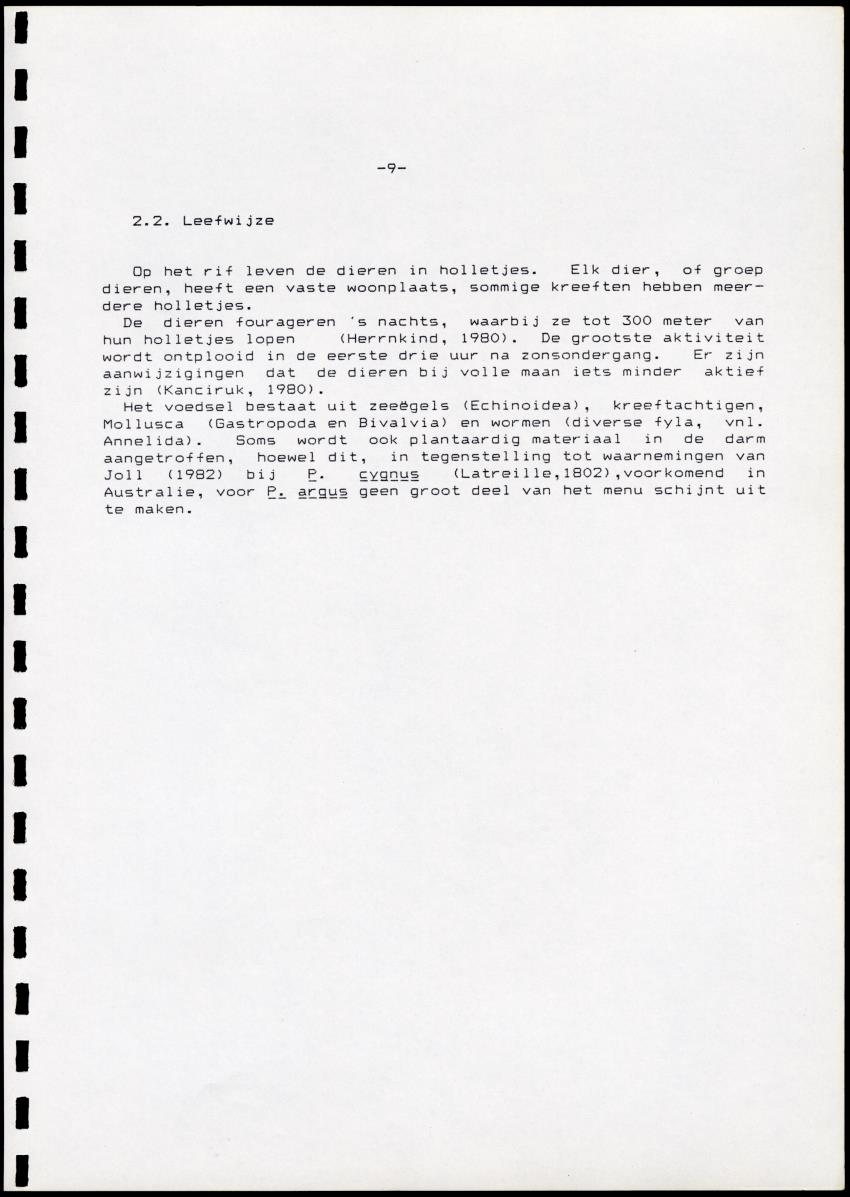 Onderzoek naar de verspreiding van Panulirus argus aan de zuidkust van Curacao - Page 9