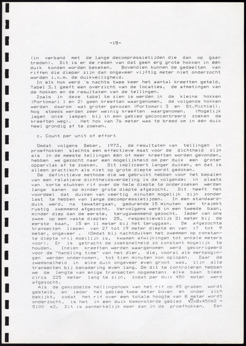 Onderzoek naar de verspreiding van Panulirus argus aan de zuidkust van Curacao - Page 15