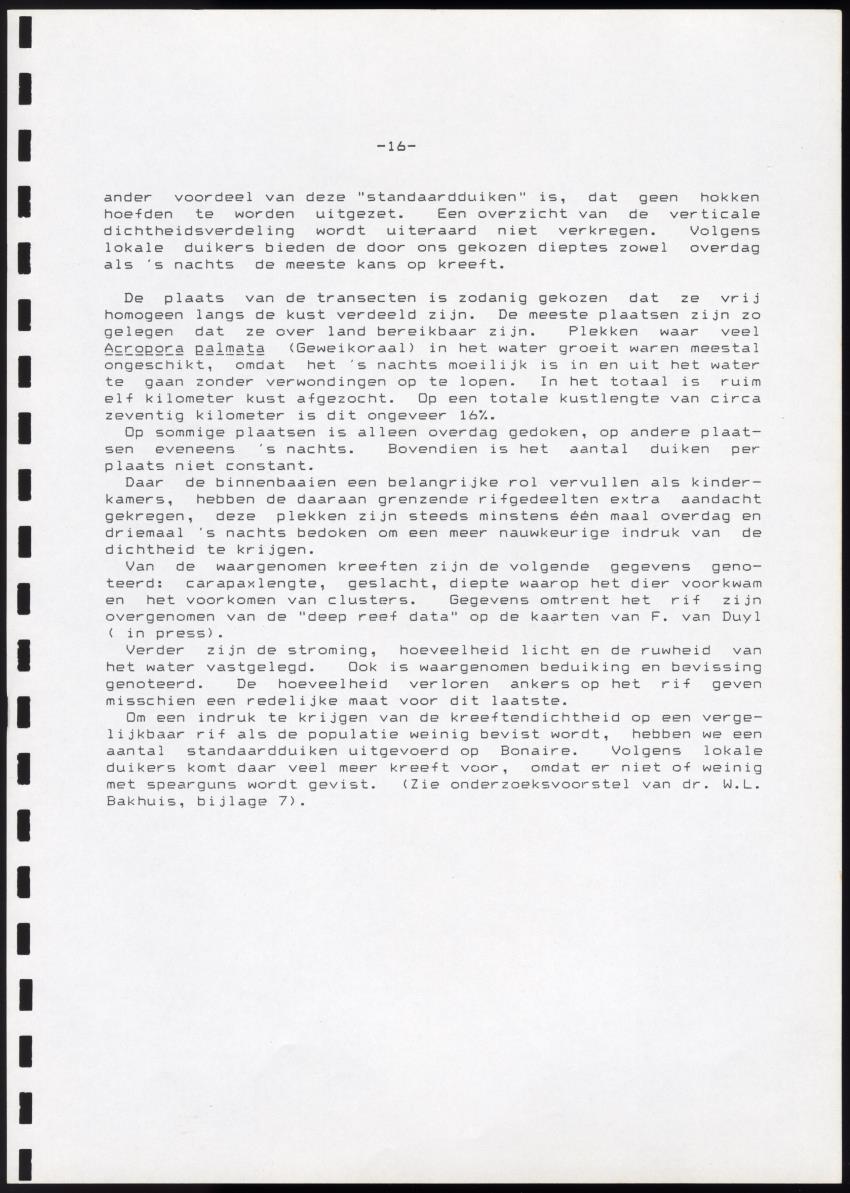 Onderzoek naar de verspreiding van Panulirus argus aan de zuidkust van Curacao - Page 16