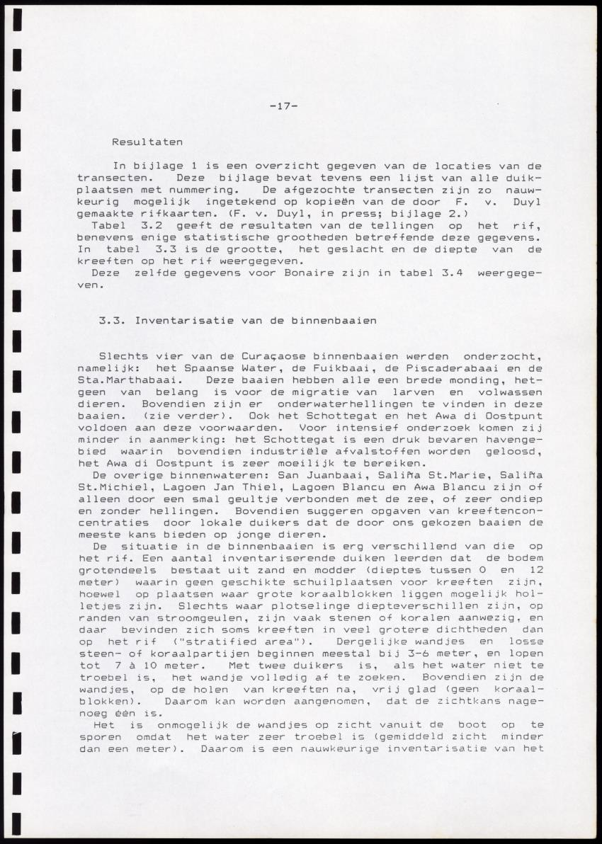 Onderzoek naar de verspreiding van Panulirus argus aan de zuidkust van Curacao - Page 17