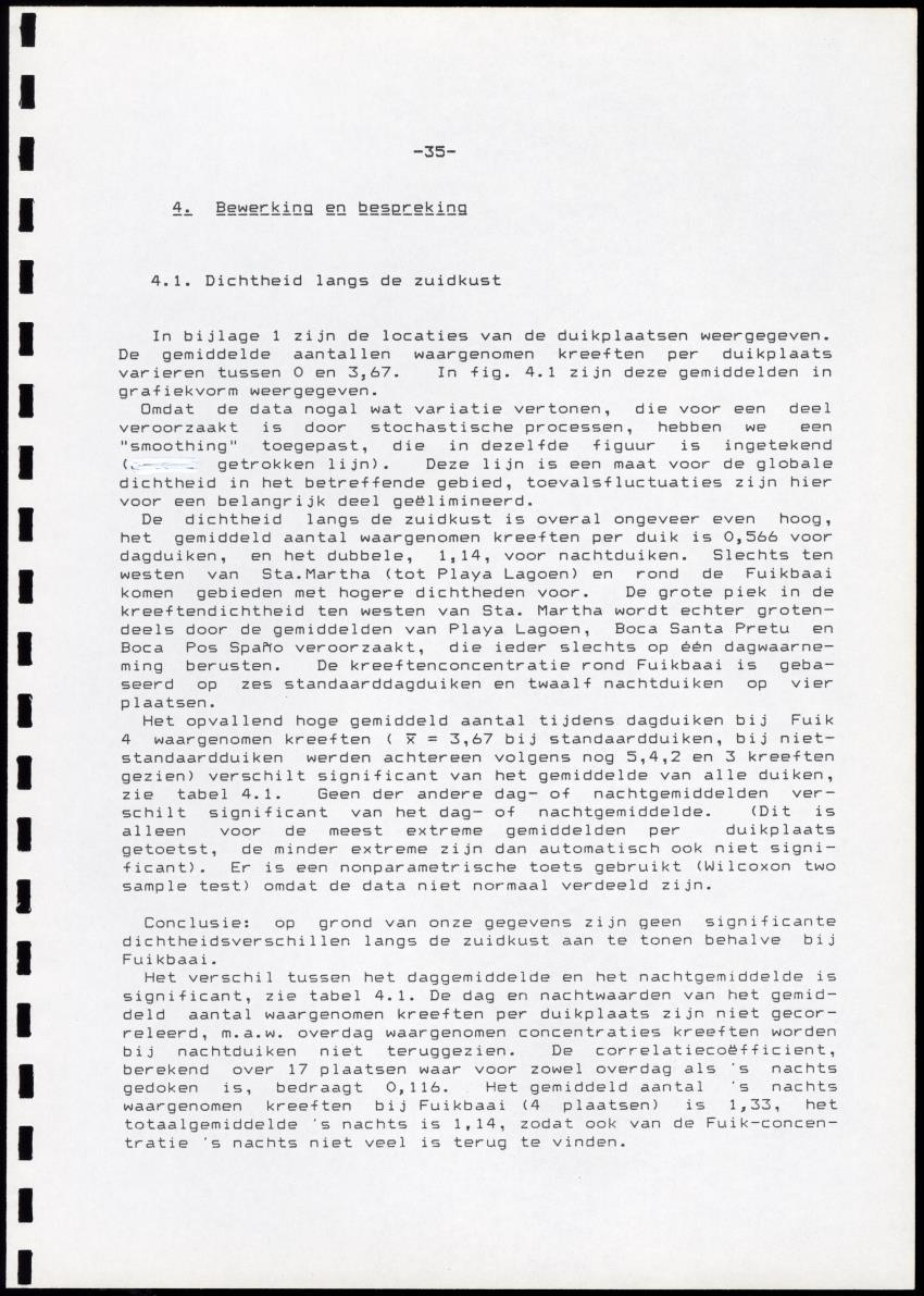Onderzoek naar de verspreiding van Panulirus argus aan de zuidkust van Curacao - Page 35
