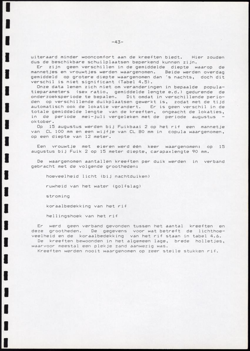 Onderzoek naar de verspreiding van Panulirus argus aan de zuidkust van Curacao - Page 43