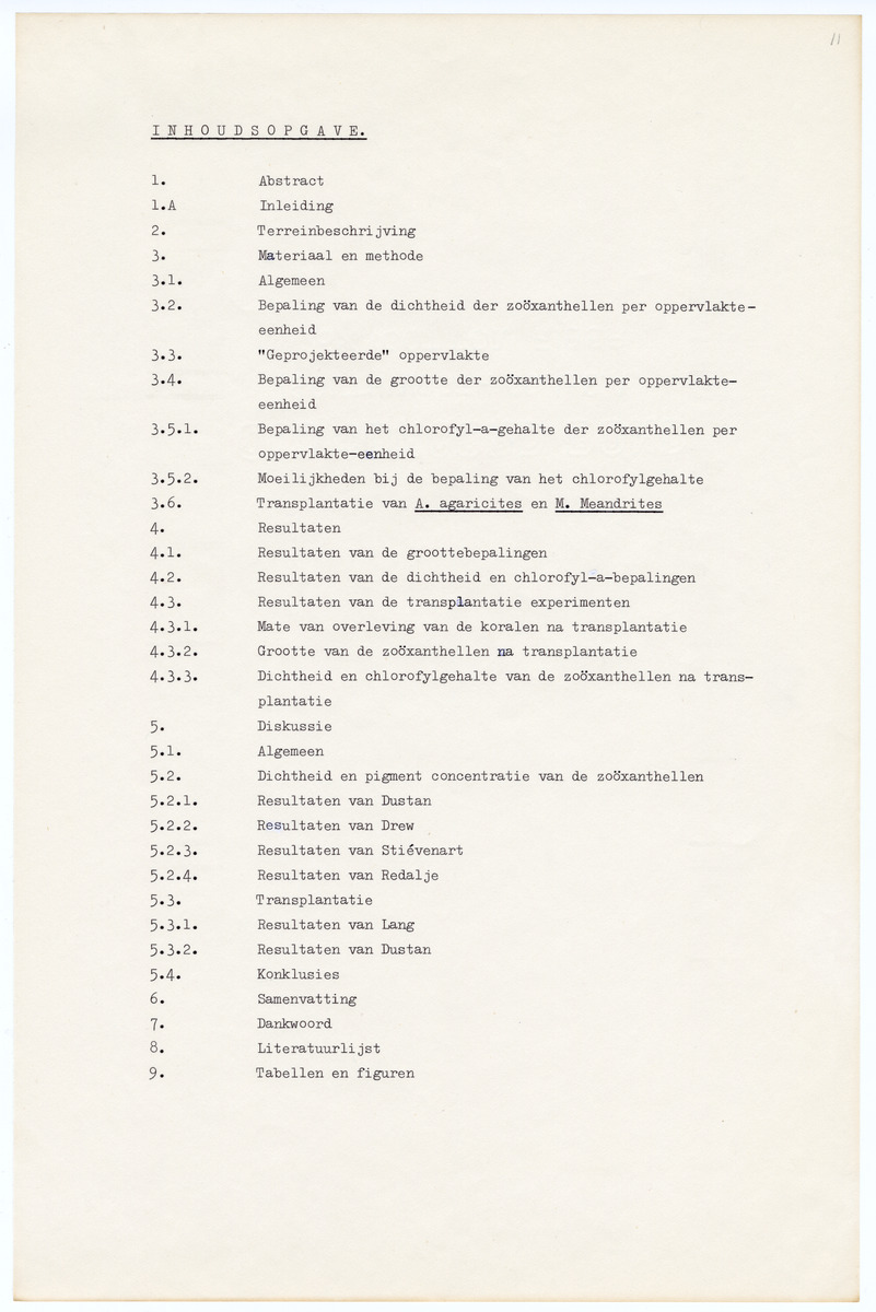 Grootte, Dichtheid en Chlorophylgehalte van de zooxanthellen van de koralen Agaricia agaricites en Meandrina meandrites - New Page