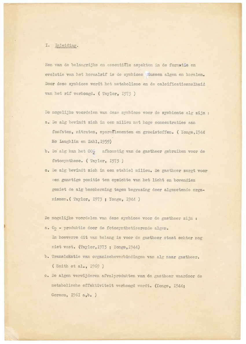 Grootte, Dichtheid en Chlorophylgehalte van de zooxanthellen van de koralen Agaricia agaricites en Meandrina meandrites - New Page