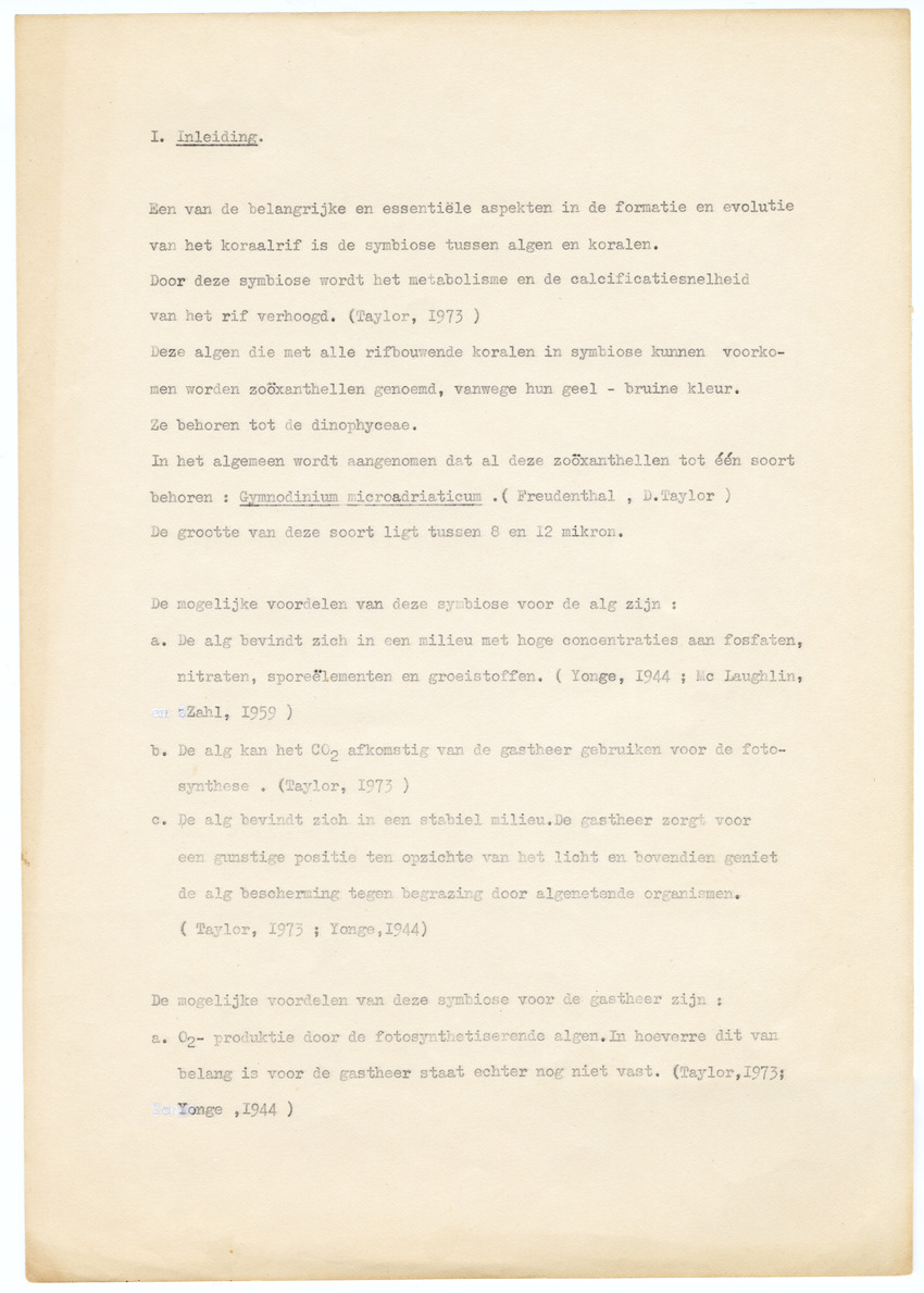 Grootte, Dichtheid en Chlorophylgehalte van de zooxanthellen van de koralen Agaricia agaricites en Meandrina meandrites - New Page