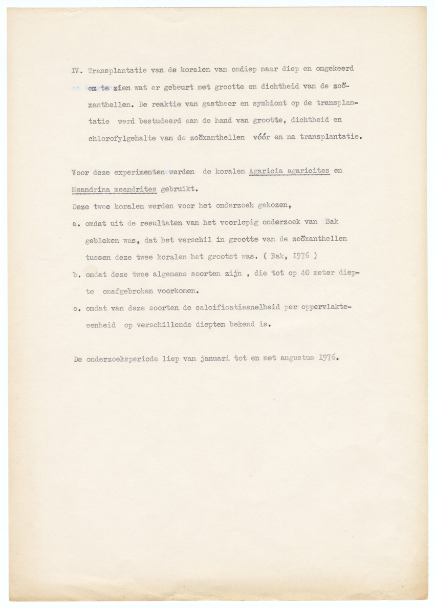 Grootte, Dichtheid en Chlorophylgehalte van de zooxanthellen van de koralen Agaricia agaricites en Meandrina meandrites - New Page