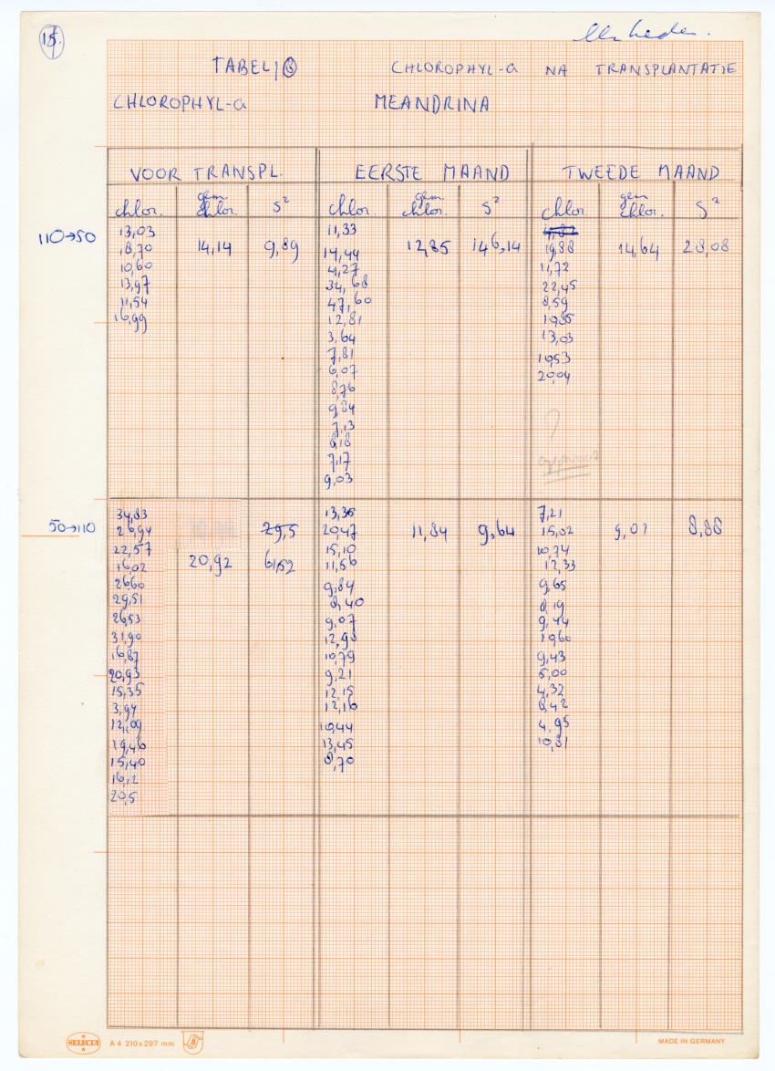 Grootte, Dichtheid en Chlorophylgehalte van de zooxanthellen van de koralen Agaricia agaricites en Meandrina meandrites - New Page