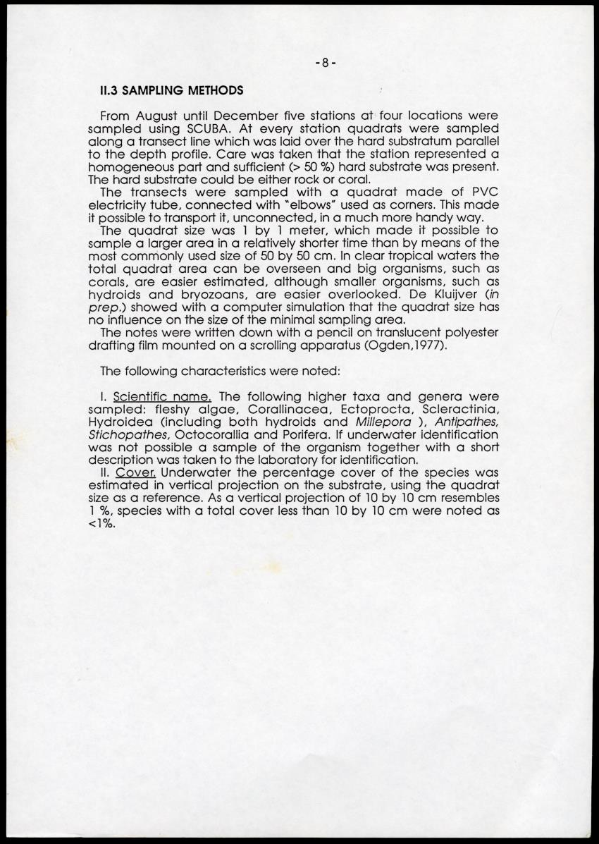 A comparison between quantitative taxonomic and physiognomic survey methods of hard substrate communities of the Santa Marte area, NE Colombia - Page 12