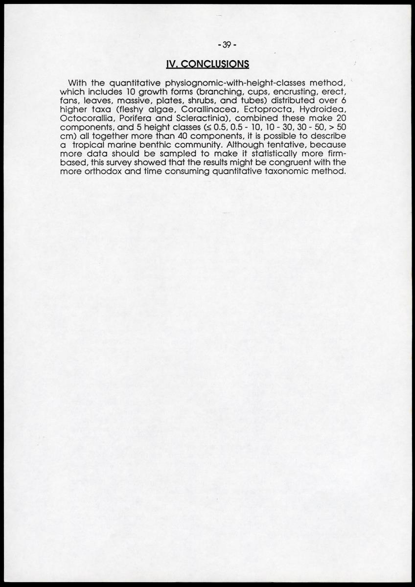 A comparison between quantitative taxonomic and physiognomic survey methods of hard substrate communities of the Santa Marte area, NE Colombia - Page 43