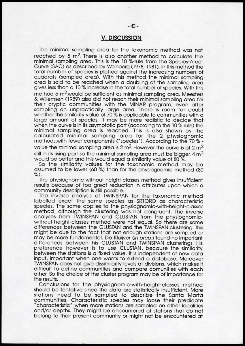 A comparison between quantitative taxonomic and physiognomic survey methods of hard substrate communities of the Santa Marte area, NE Colombia - Page 44
