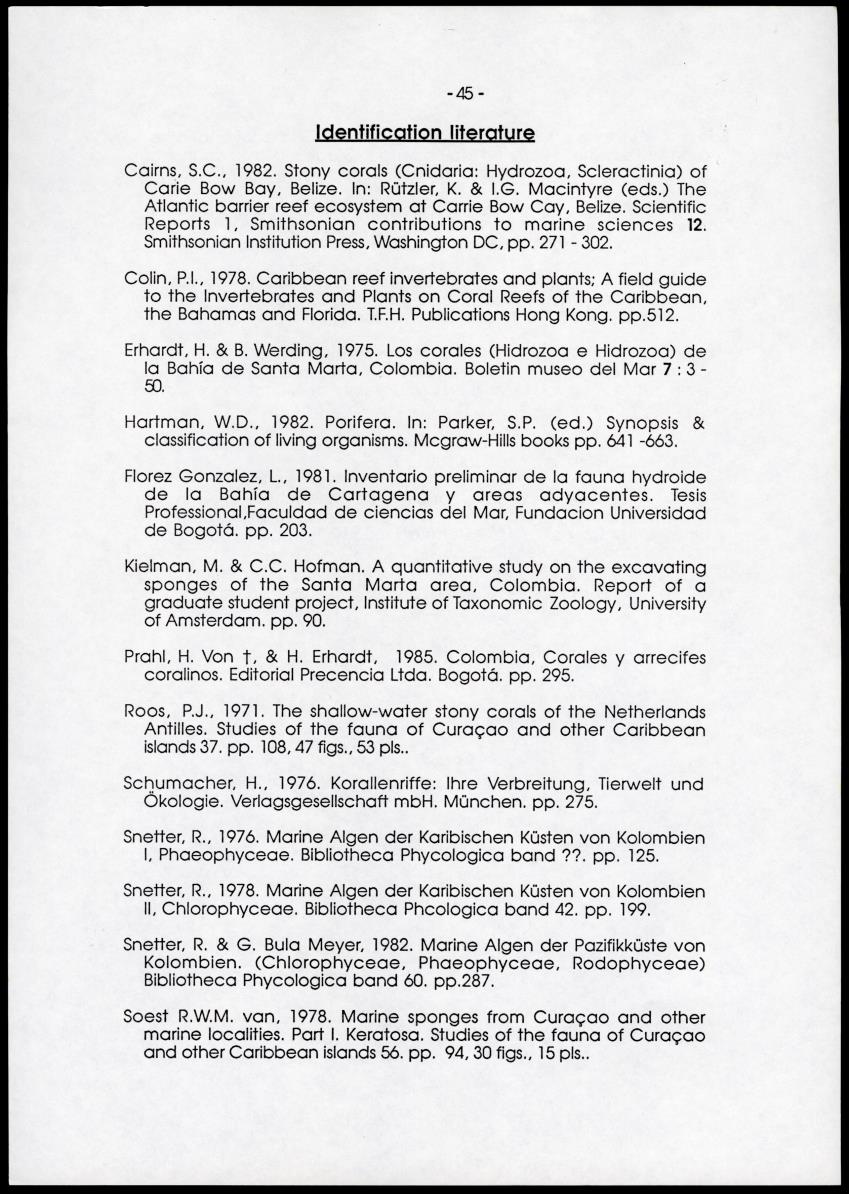 A comparison between quantitative taxonomic and physiognomic survey methods of hard substrate communities of the Santa Marte area, NE Colombia - Page 49