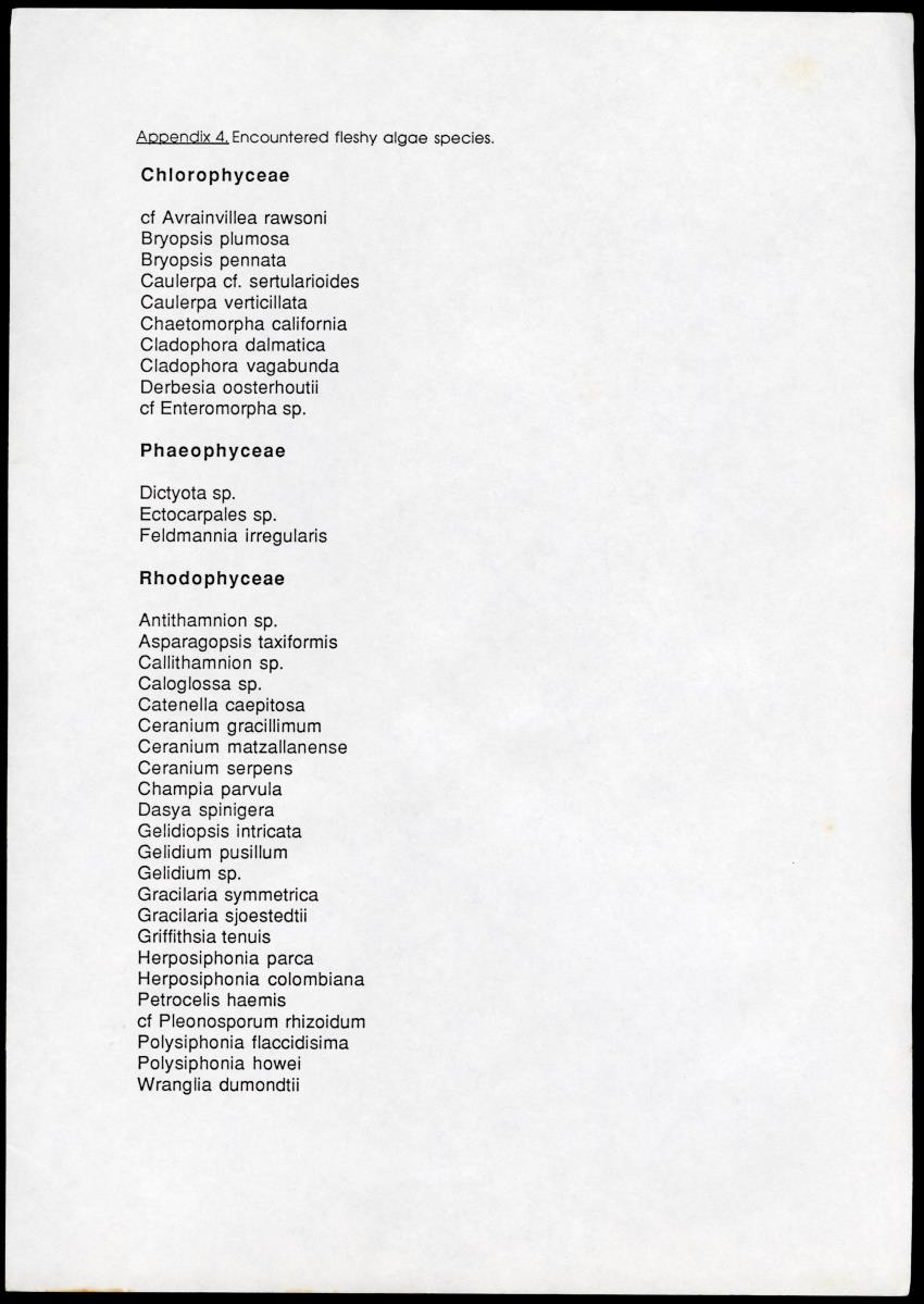 A comparison between quantitative taxonomic and physiognomic survey methods of hard substrate communities of the Santa Marte area, NE Colombia - Page 63