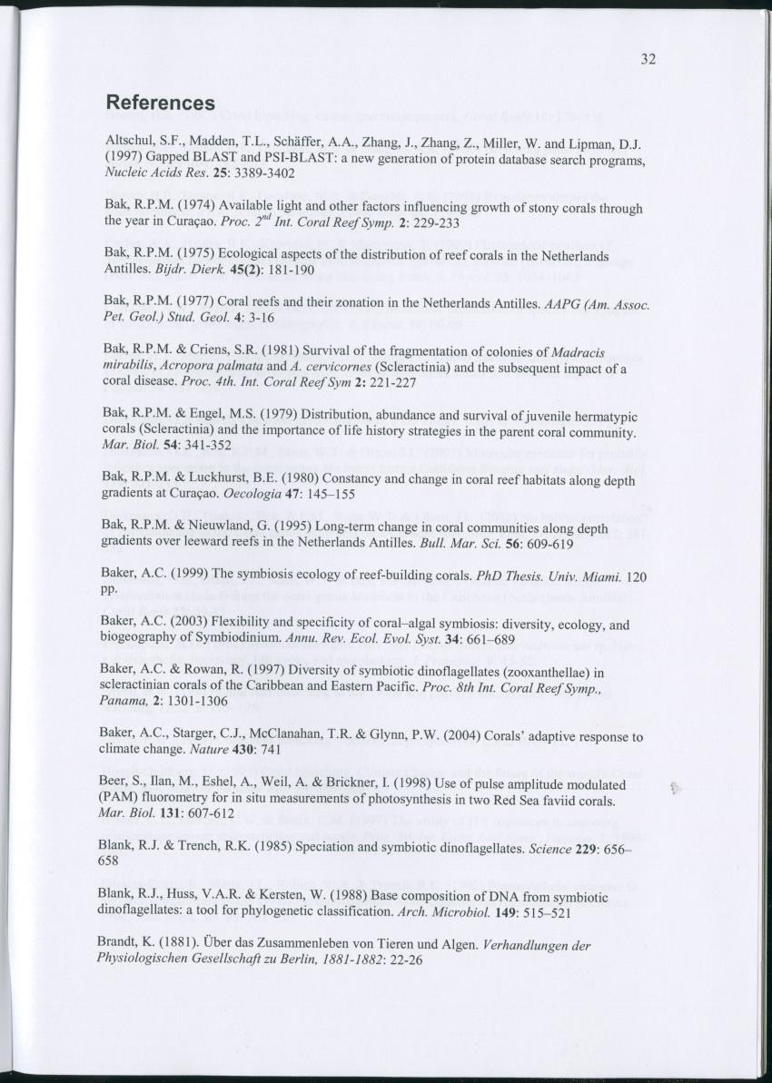 Genetic Variation of Symbiodinium along a Caribbean reef slope - New Page