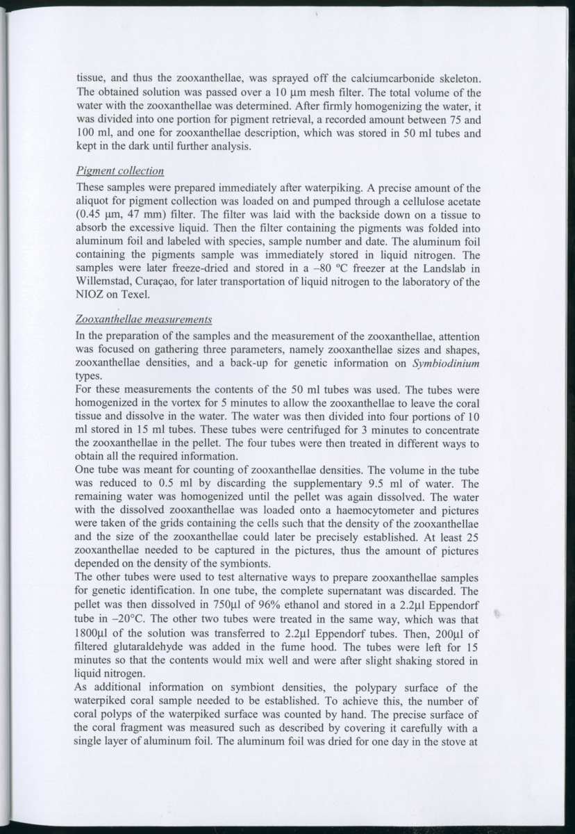 Genetic Variation of Symbiodinium along a Caribbean reef slope - New Page