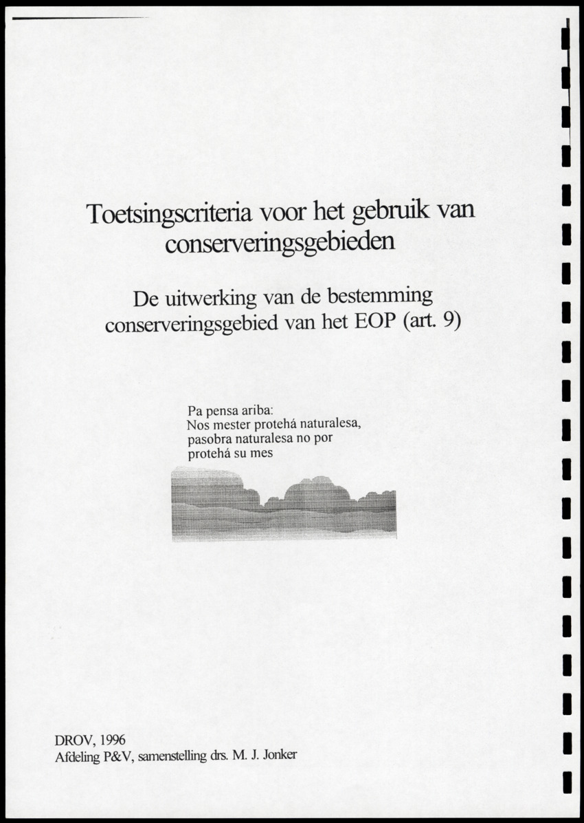 z Toetsingscriteria voor het gebruik van conserveringsgebieden - New Page