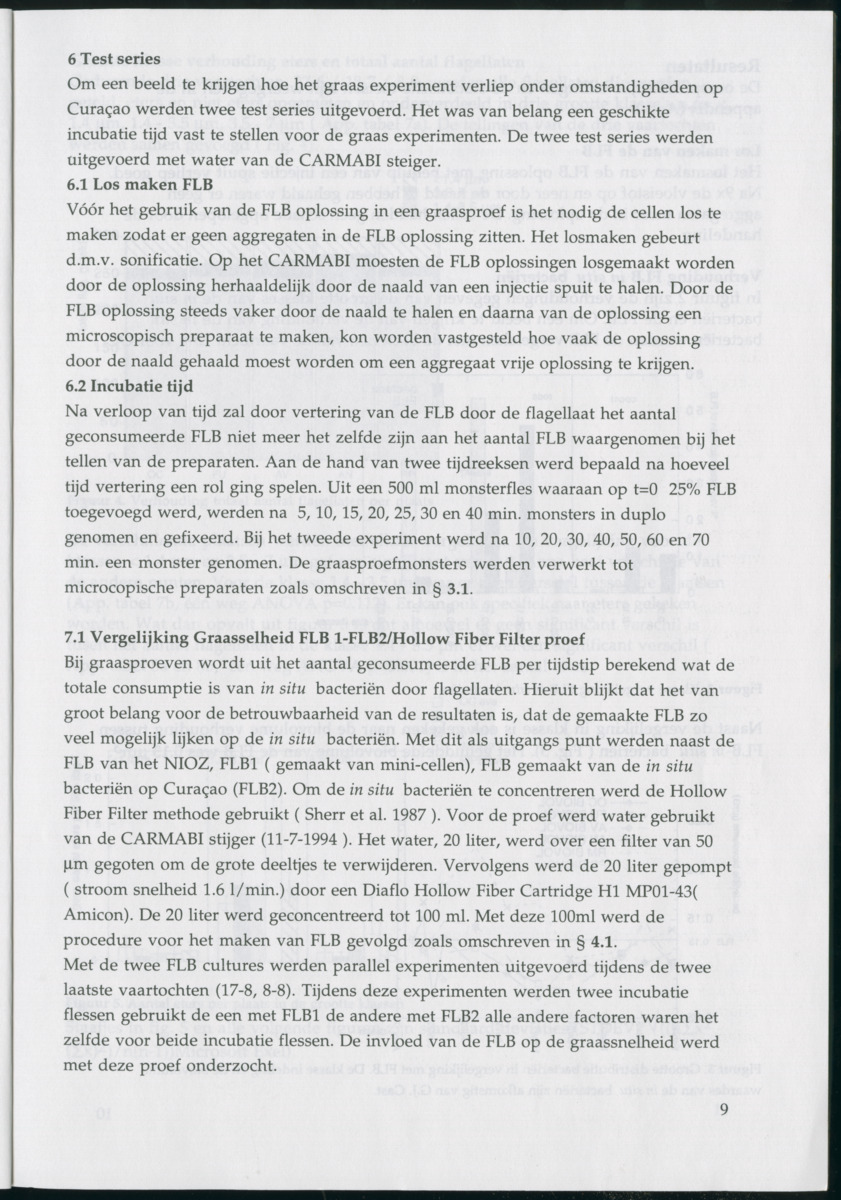 Aspecten van begrazing door heterotrofe nanoflagellaten op bacteriën in het pelagiaal boven koraalrif in relatie tot antropogene vervuiling - New Page