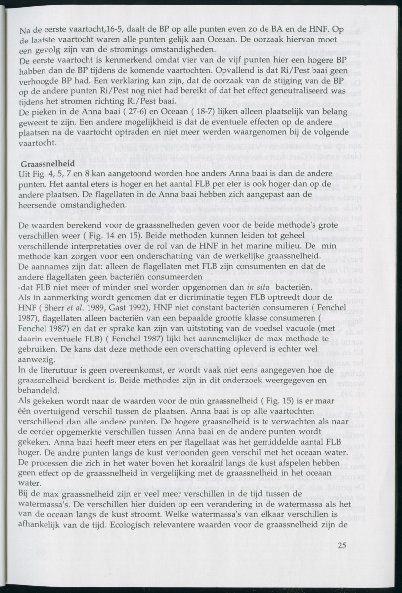 Aspecten van begrazing door heterotrofe nanoflagellaten op bacteriën in het pelagiaal boven koraalrif in relatie tot antropogene vervuiling - New Page