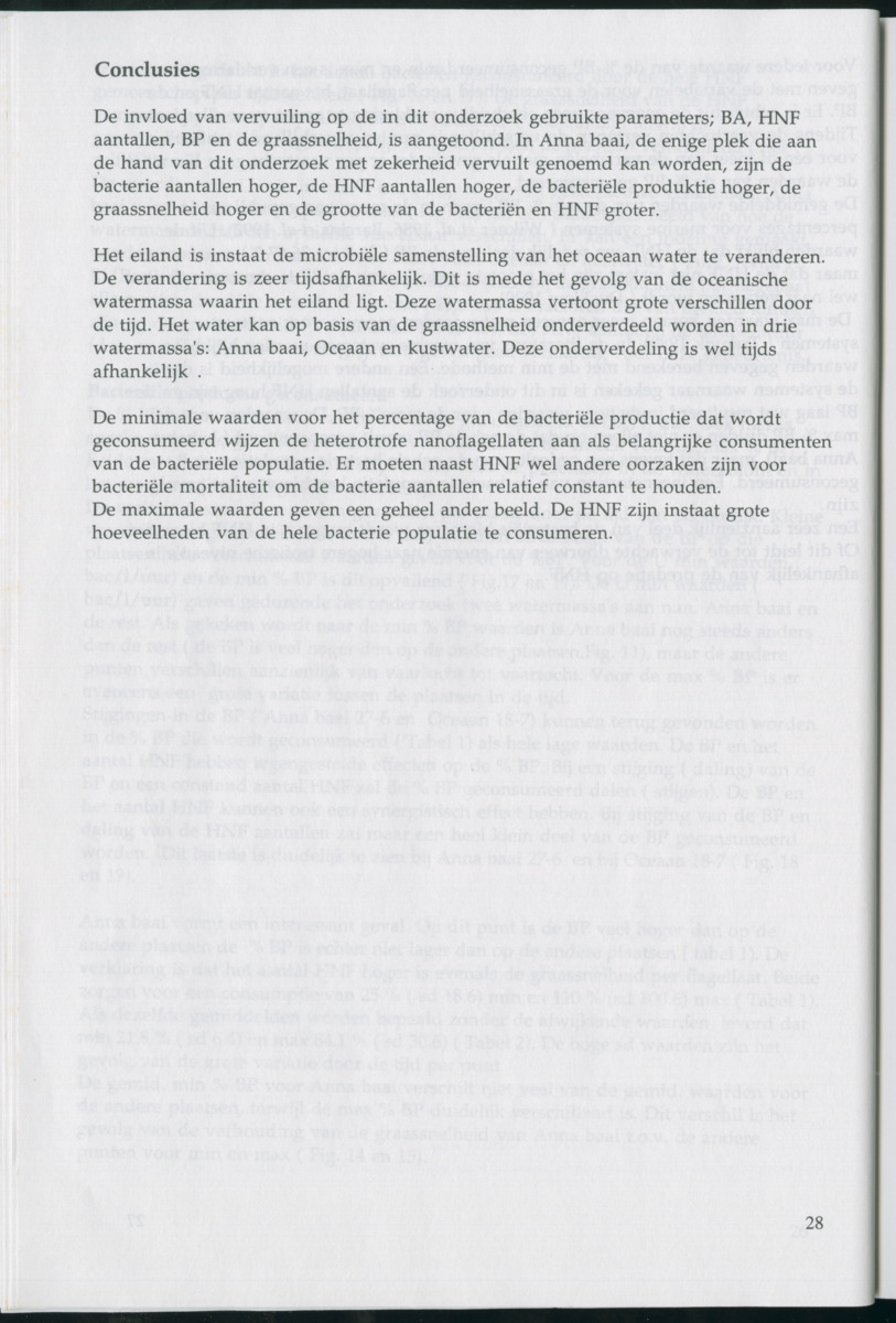Aspecten van begrazing door heterotrofe nanoflagellaten op bacteriën in het pelagiaal boven koraalrif in relatie tot antropogene vervuiling - New Page