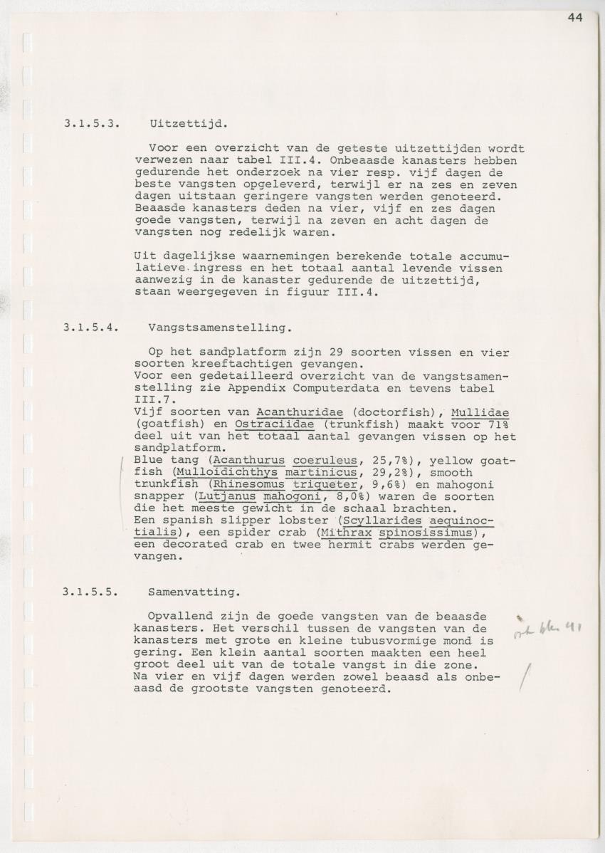 z Kanastervisserijonderzoek op Bonaire, Nederlandse Antillen - New Page