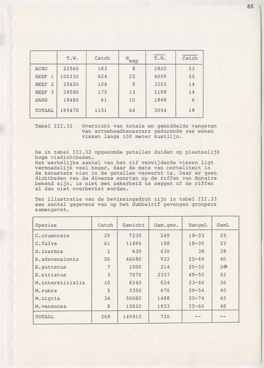 z Kanastervisserijonderzoek op Bonaire, Nederlandse Antillen - New Page