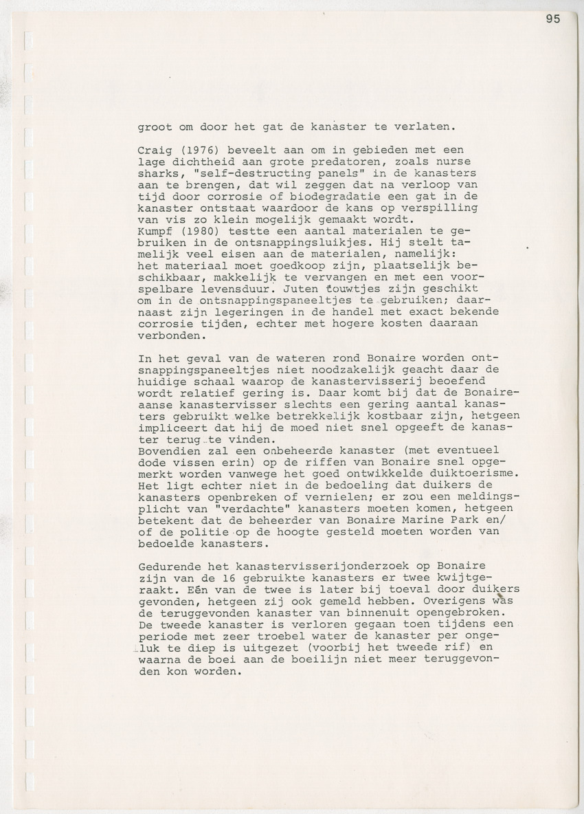 z Kanastervisserijonderzoek op Bonaire, Nederlandse Antillen - New Page