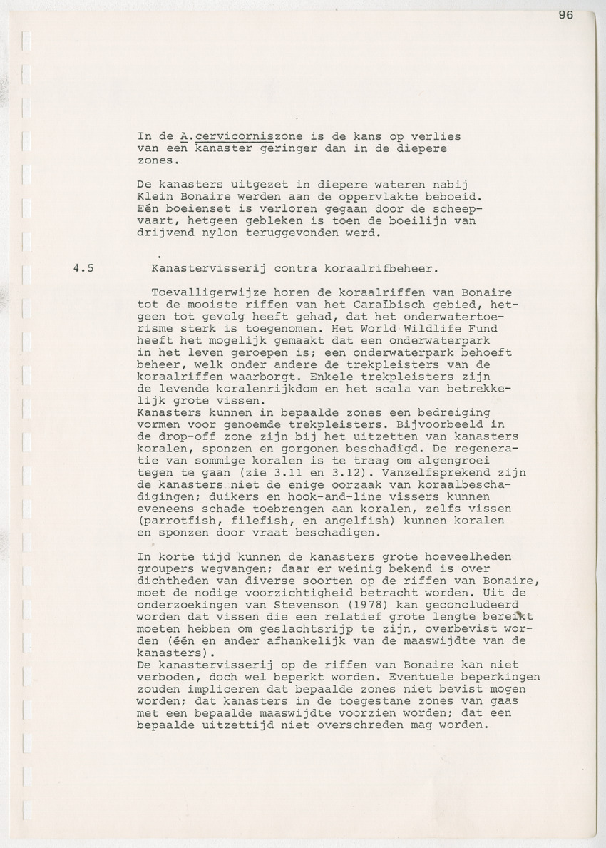 z Kanastervisserijonderzoek op Bonaire, Nederlandse Antillen - New Page