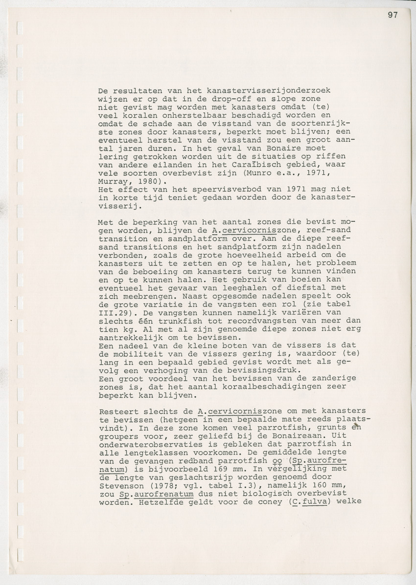 z Kanastervisserijonderzoek op Bonaire, Nederlandse Antillen - New Page